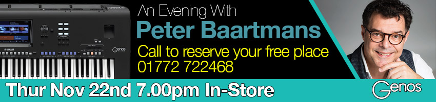 See Peter Baartmans perform on the Genos keyboard 22nd Nov 7.00pm In-store