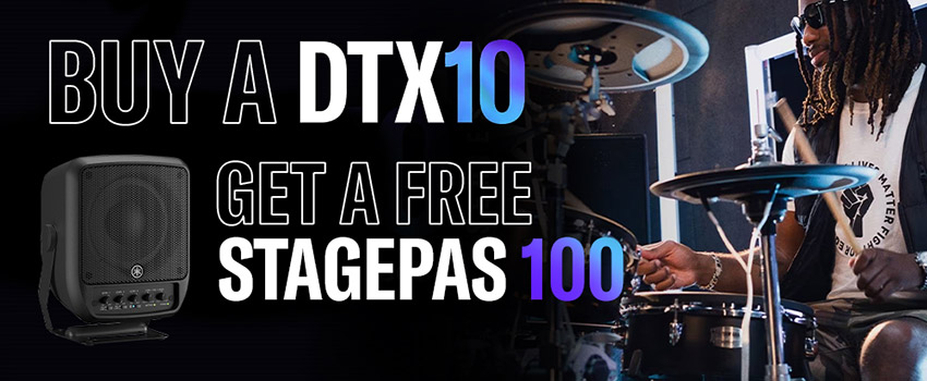 Yamaha DTX10 drum offer - buy a new DTX10 and get a free Stagepas 100 Speaker
