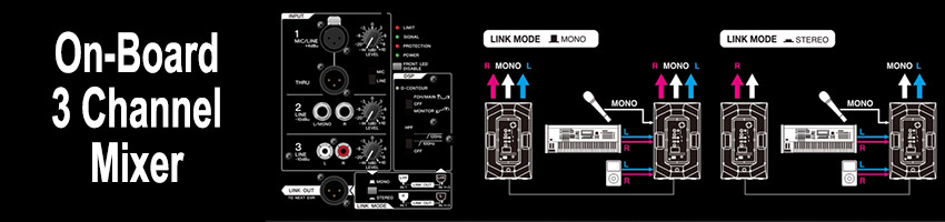 YAMAHA DXR12 MKII 7 3 channel on-board mixer
